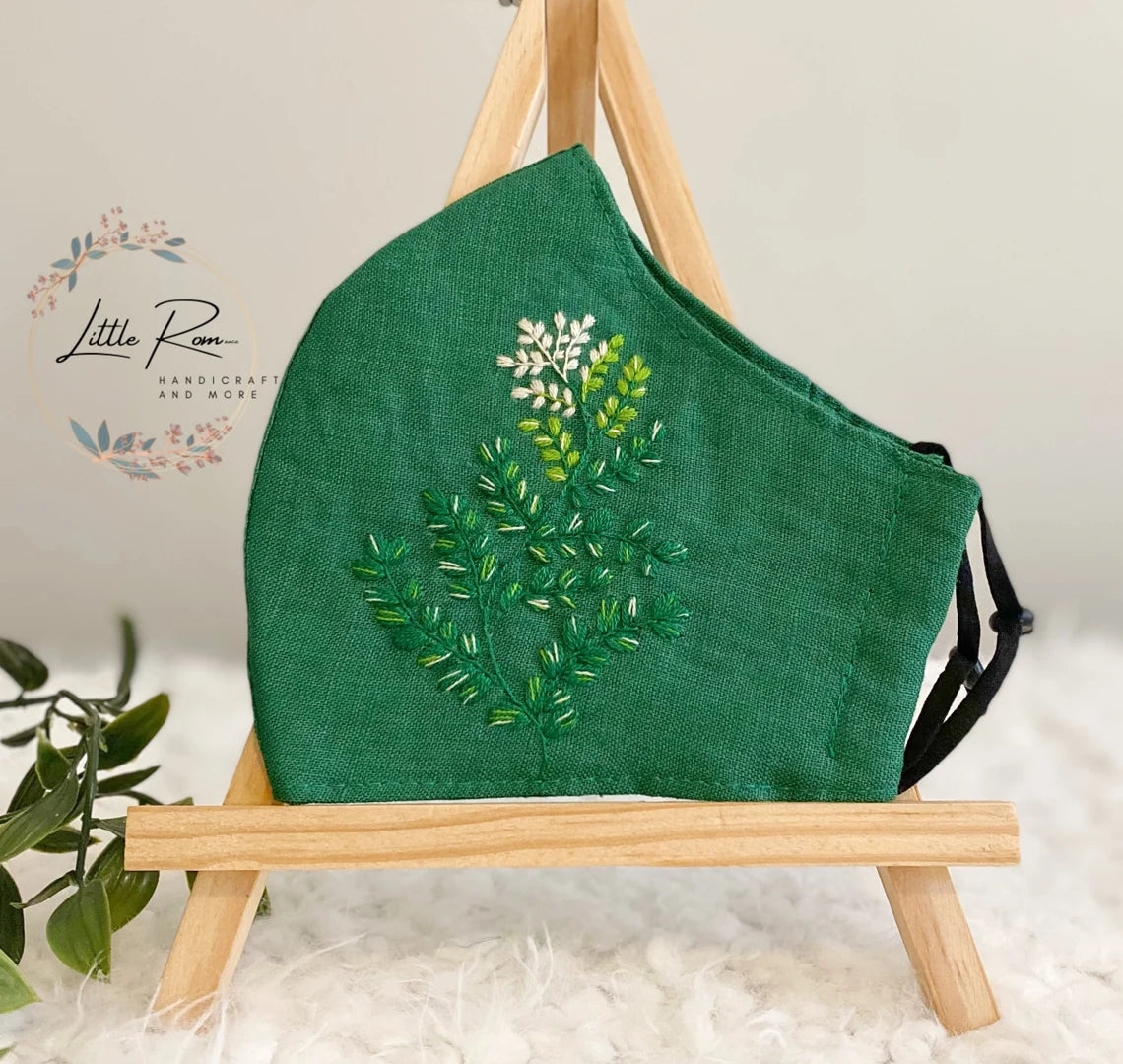 3 Layered Washable Premium Quality Face Masks with Filters Pocket, and Adjustable Elastics | Leaves, White Flower, Mint, Purple, Pride, Rabbits Pattern