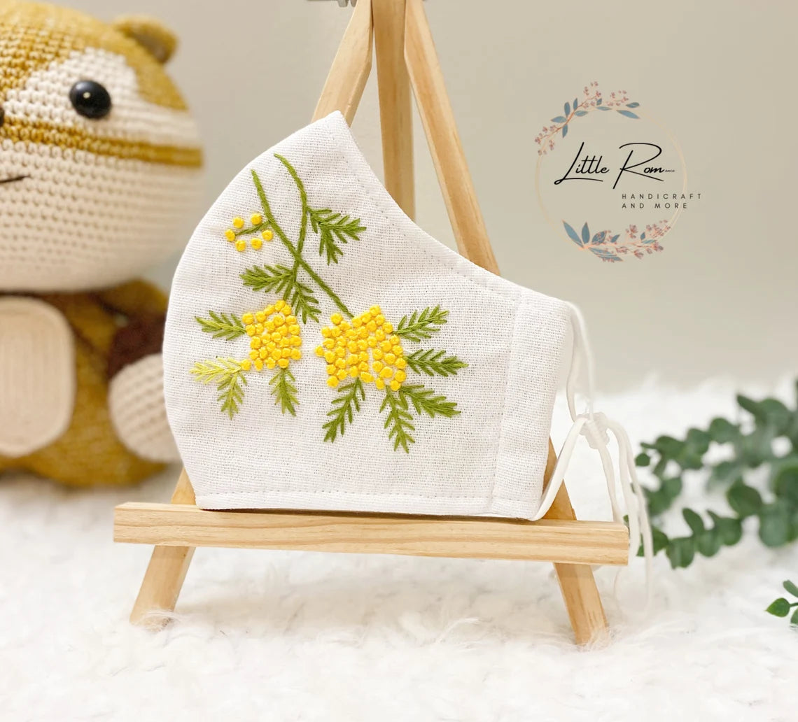 Embroidered Face Masks - Cat, Spring, Summer, Fall, and Boho Patterns