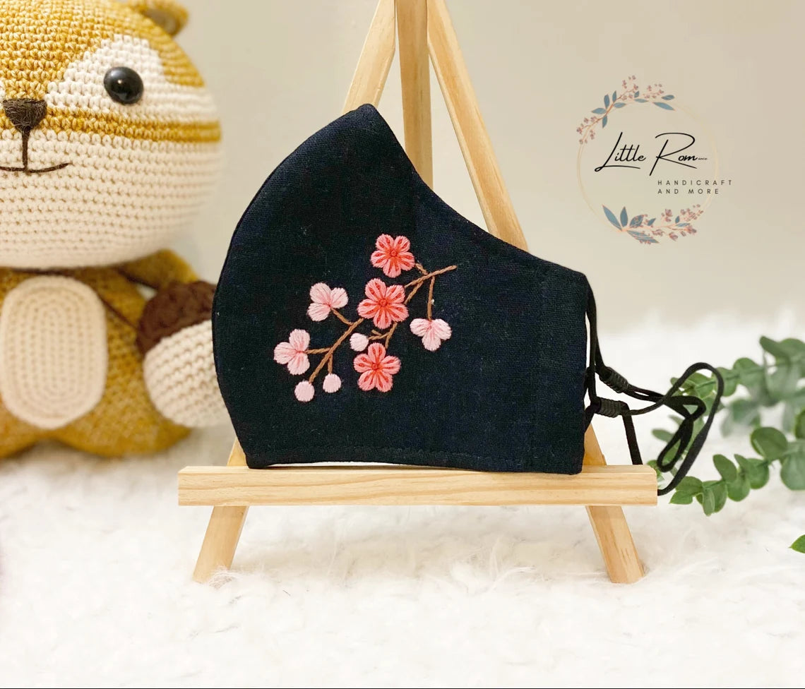Embroidered Face Masks - Cat, Spring, Summer, Fall, and Boho Patterns