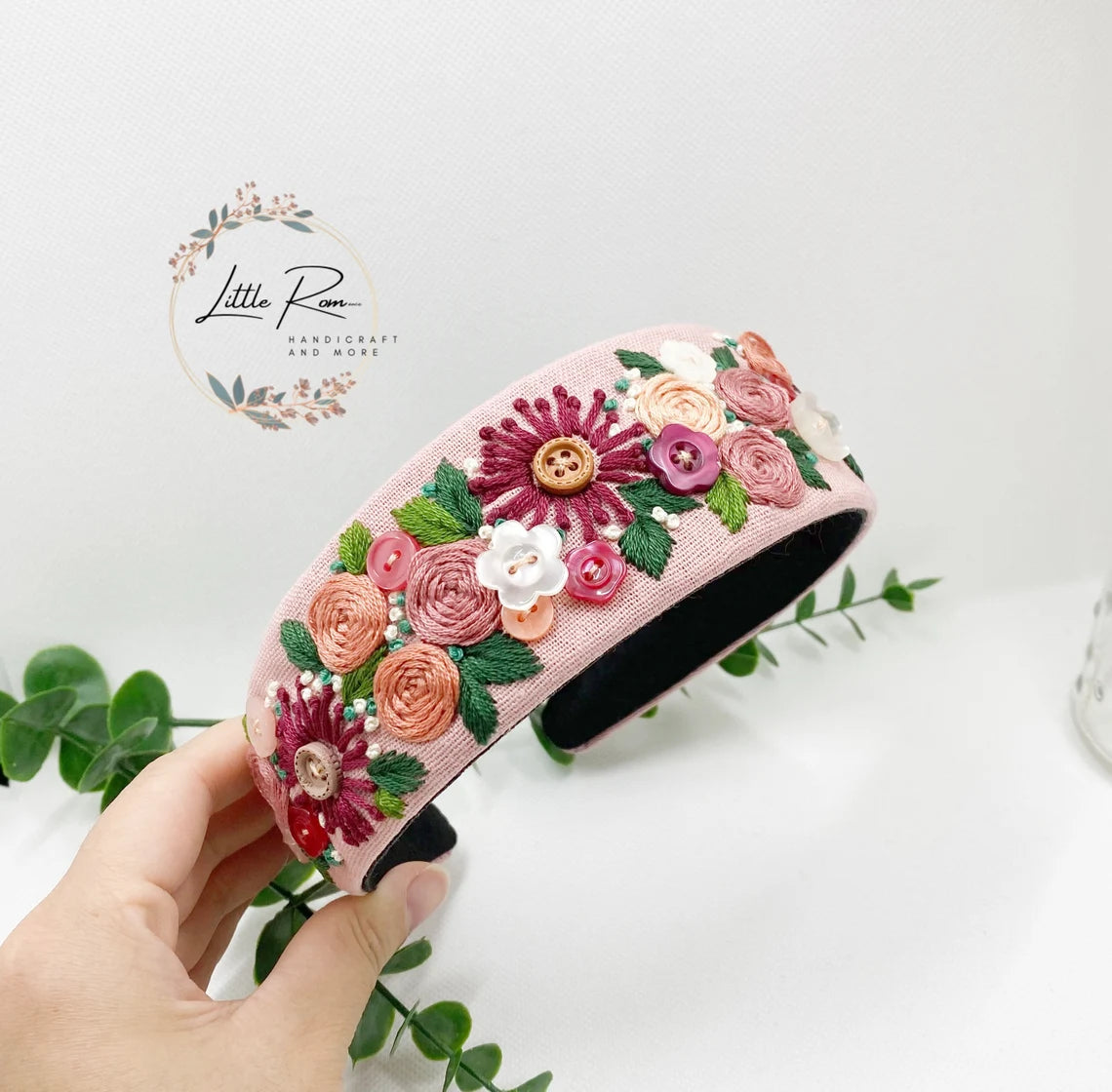 Hand-embroidered Headband | Full Floral Design | Collection 1