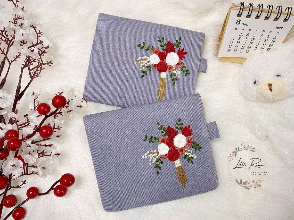 Christmas Themed Hand-embroidered Wallet | Wild Flower Collection