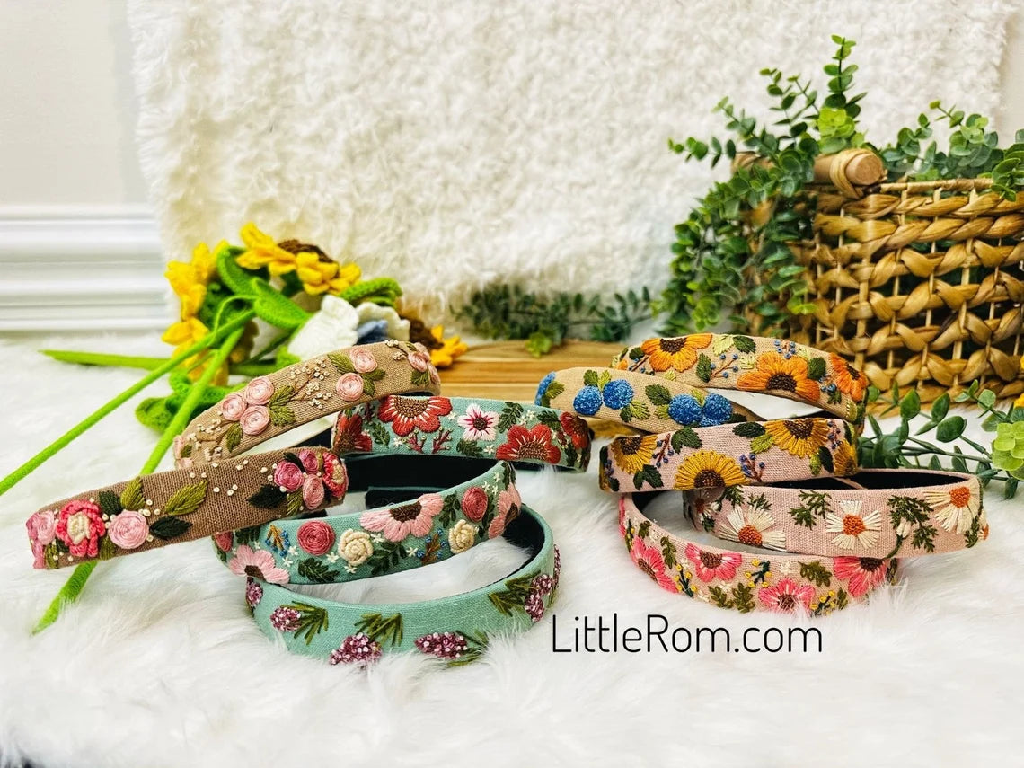 Hand-embroidered Headbands | Floral Designs | Collection 1