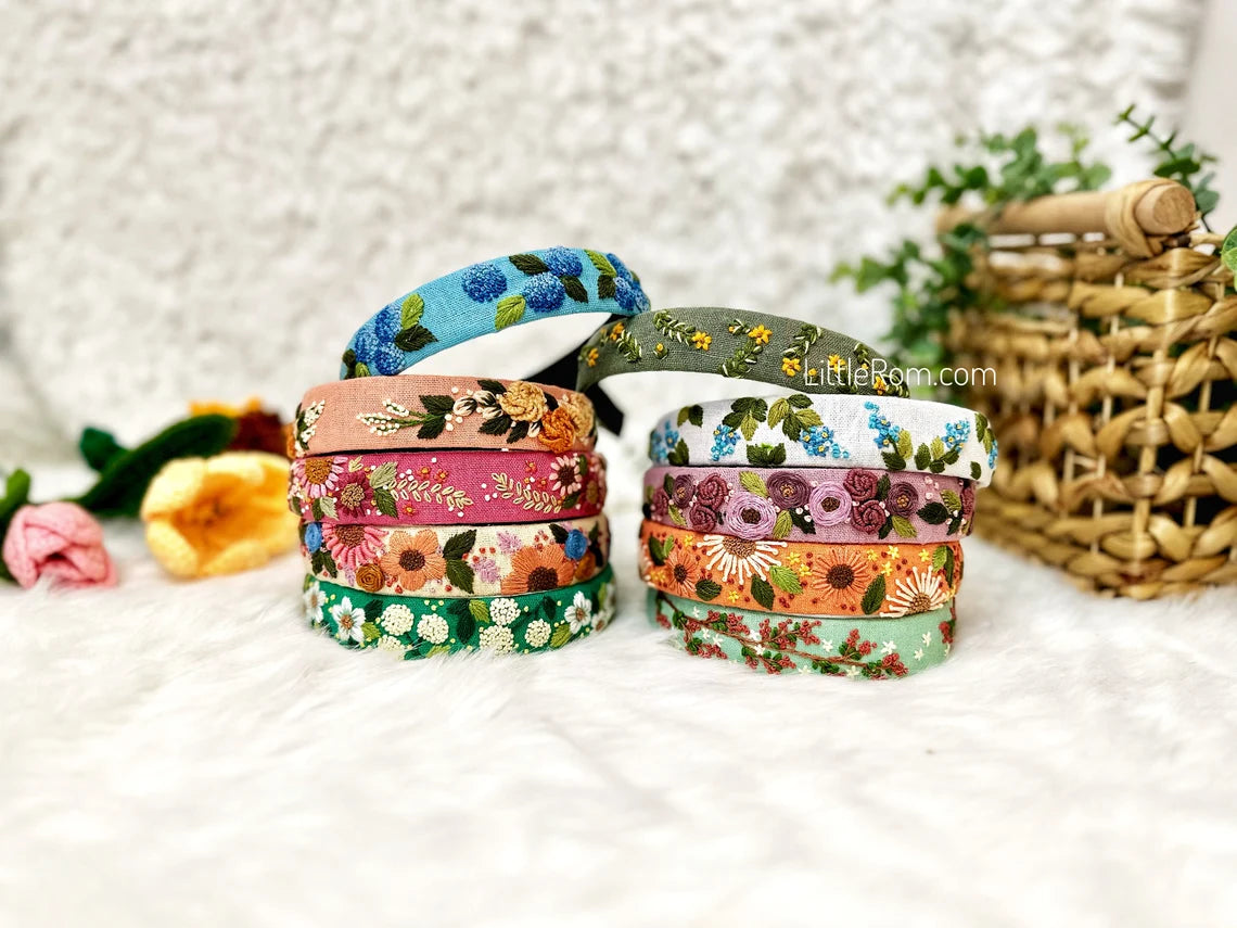 Hand-embroidered floral headband | Collection 2