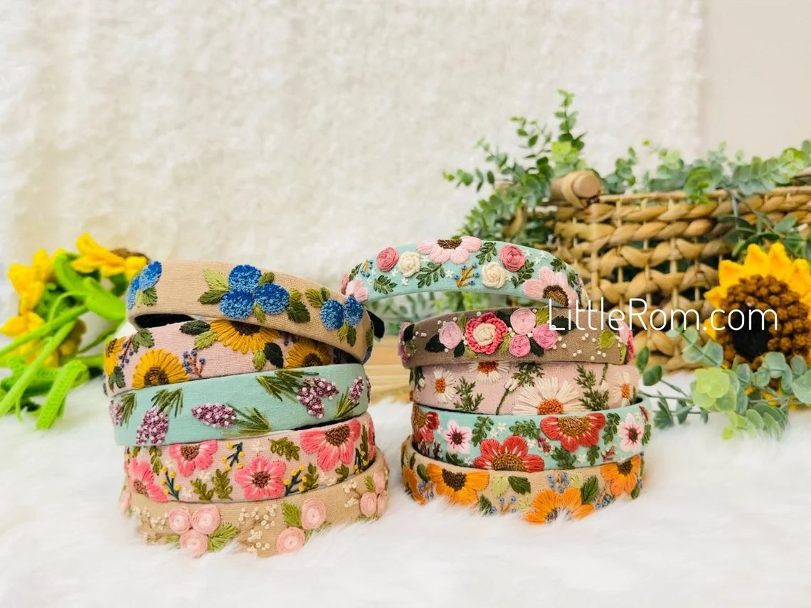 Hand-embroidered Headbands | Floral Designs | Collection 1