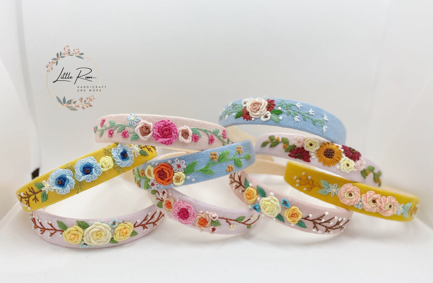 Hand-embroidered Rose Headbands | Rose Collection