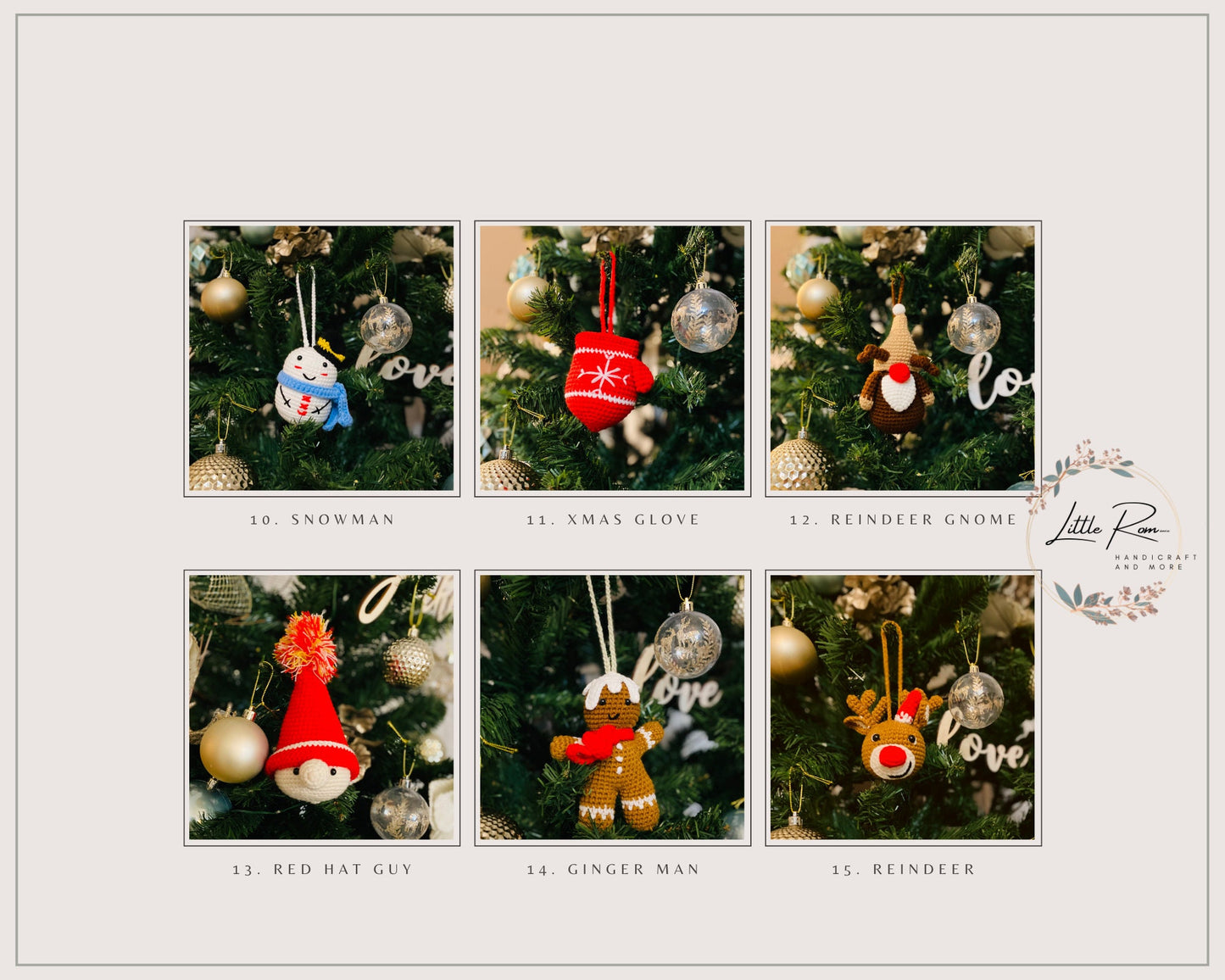 Christmas Crochet Ornaments - Santa, Reindeer, Snowman and more...