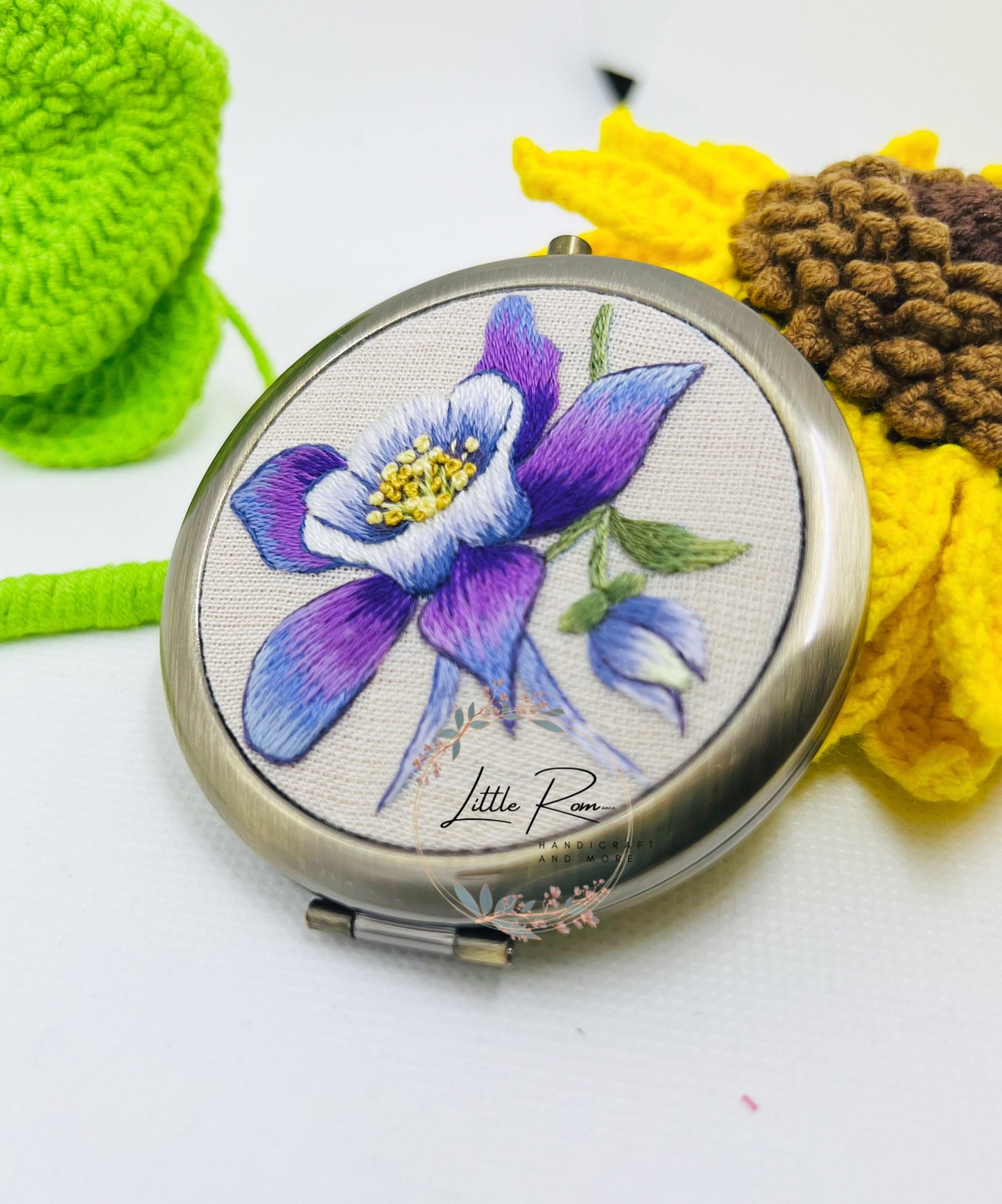 Cute Vintage Embroidered Pocket/Make-up Mirrors | Lucie, Mimosa, Cecie