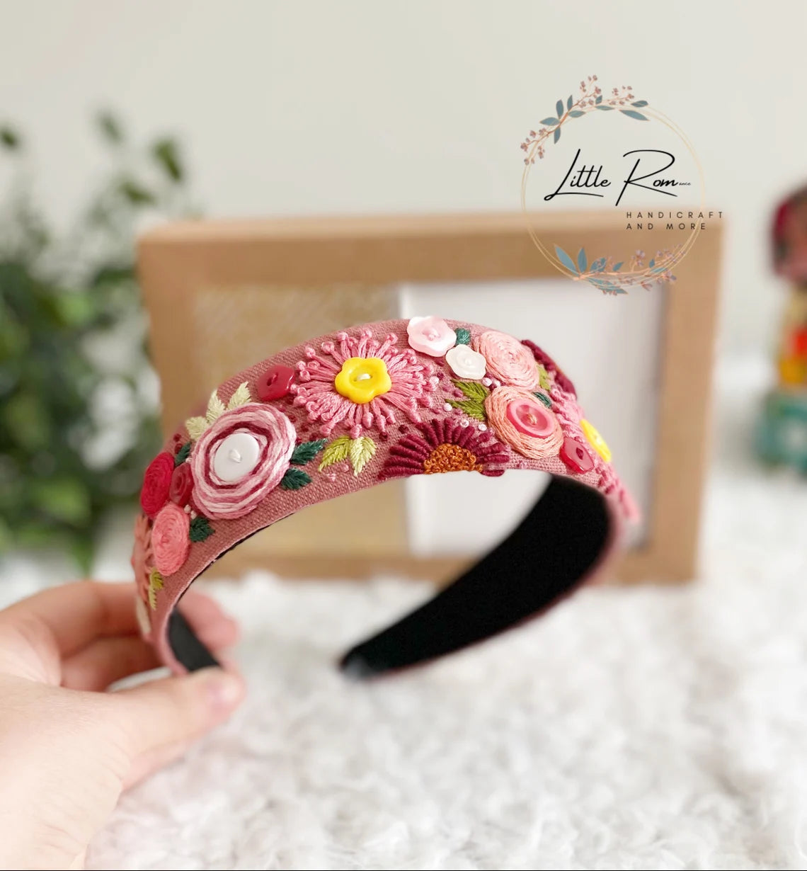 Hand-embroidered Headband | Full Floral Design  | Collection 1