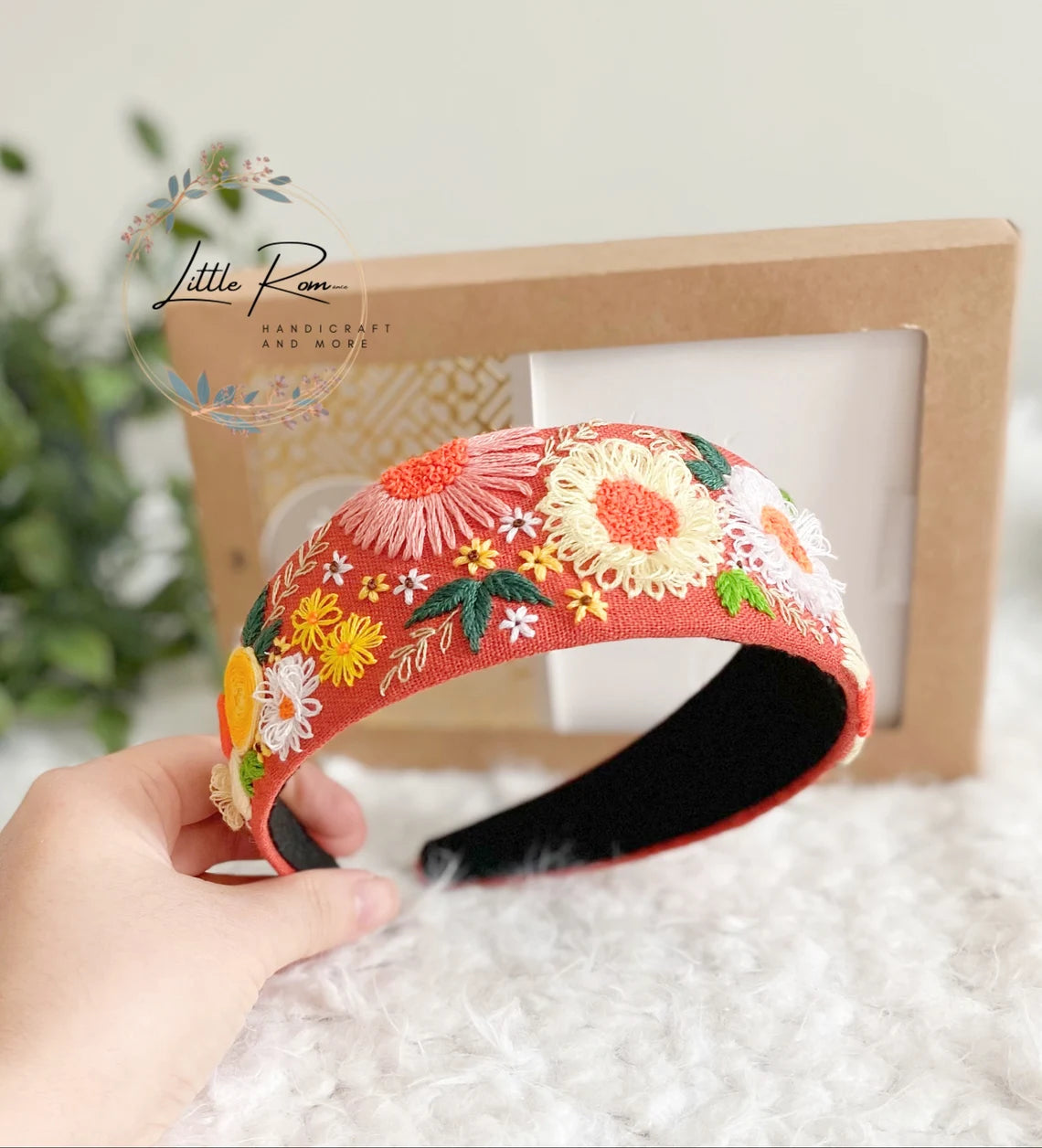 Hand-embroidered Headband | Full Floral Design  | Collection 1