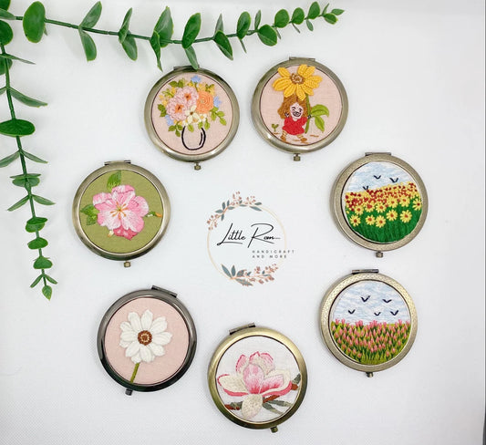 Cute Vintage Embroidered Make-up Mirrors | Special Edition