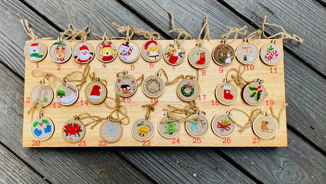 Christmas Hand-embroidered Ornaments - Various Adorable Patterns