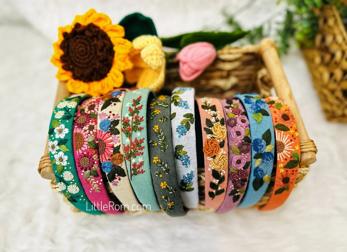 Hand-embroidered floral headband | Collection 2