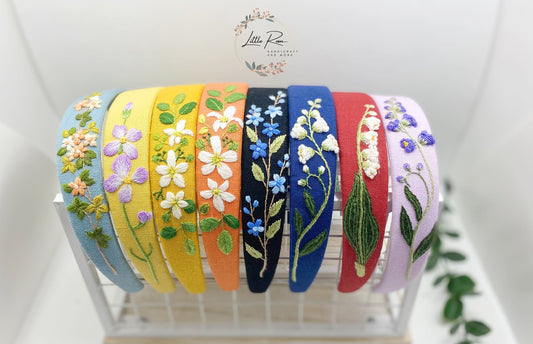 Hand-embroidered Floral Headbands | Collection 1