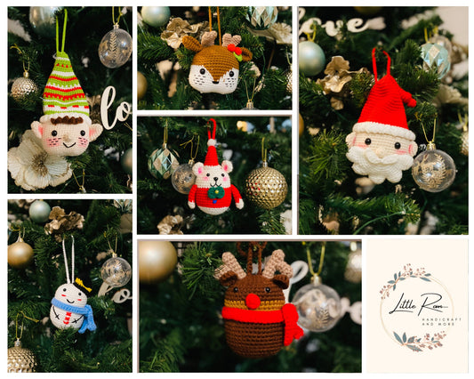 Christmas Crochet Ornaments - Santa, Reindeer, Snowman and more...