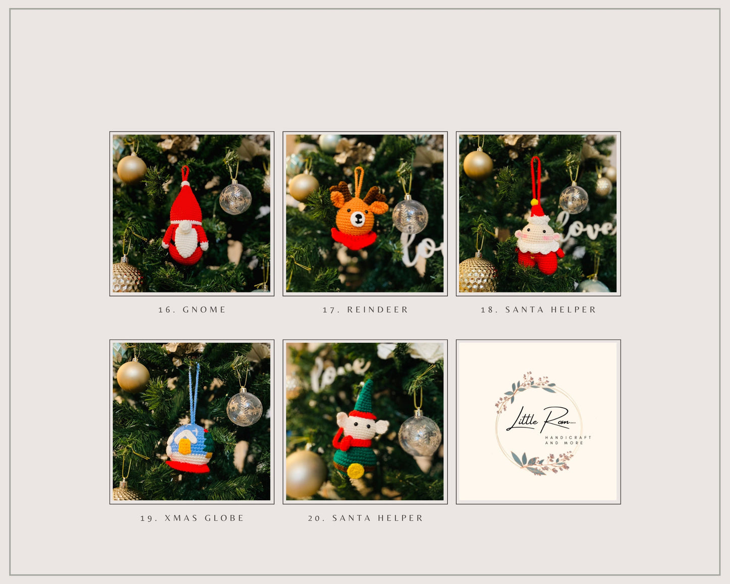 Christmas Crochet Ornaments - Santa, Reindeer, Snowman and more...