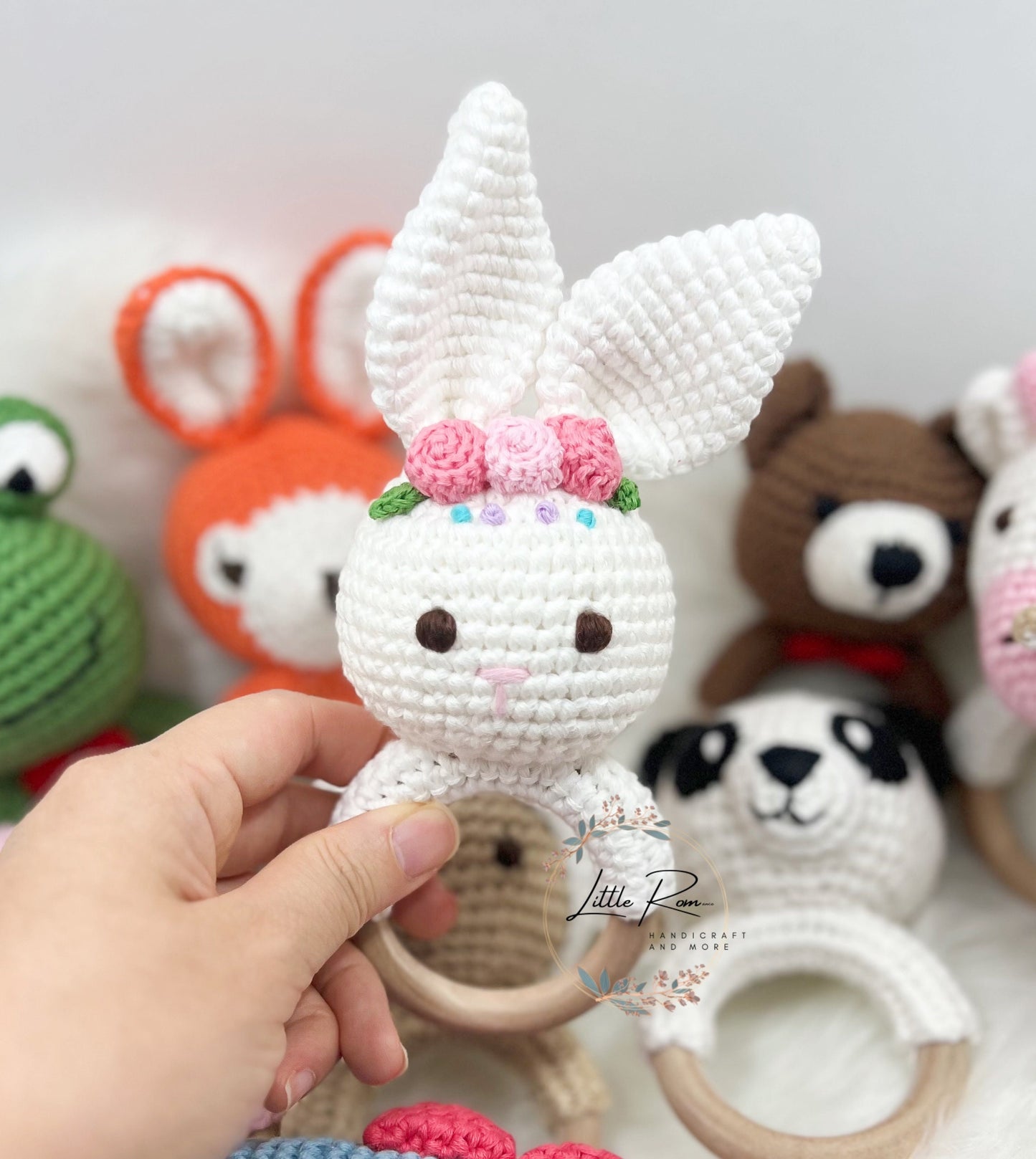 Cute Crochet Animal Baby Rattles