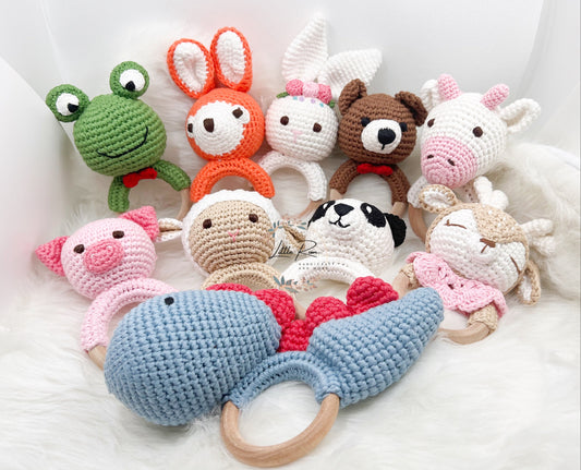 Cute Crochet Animal Baby Rattles