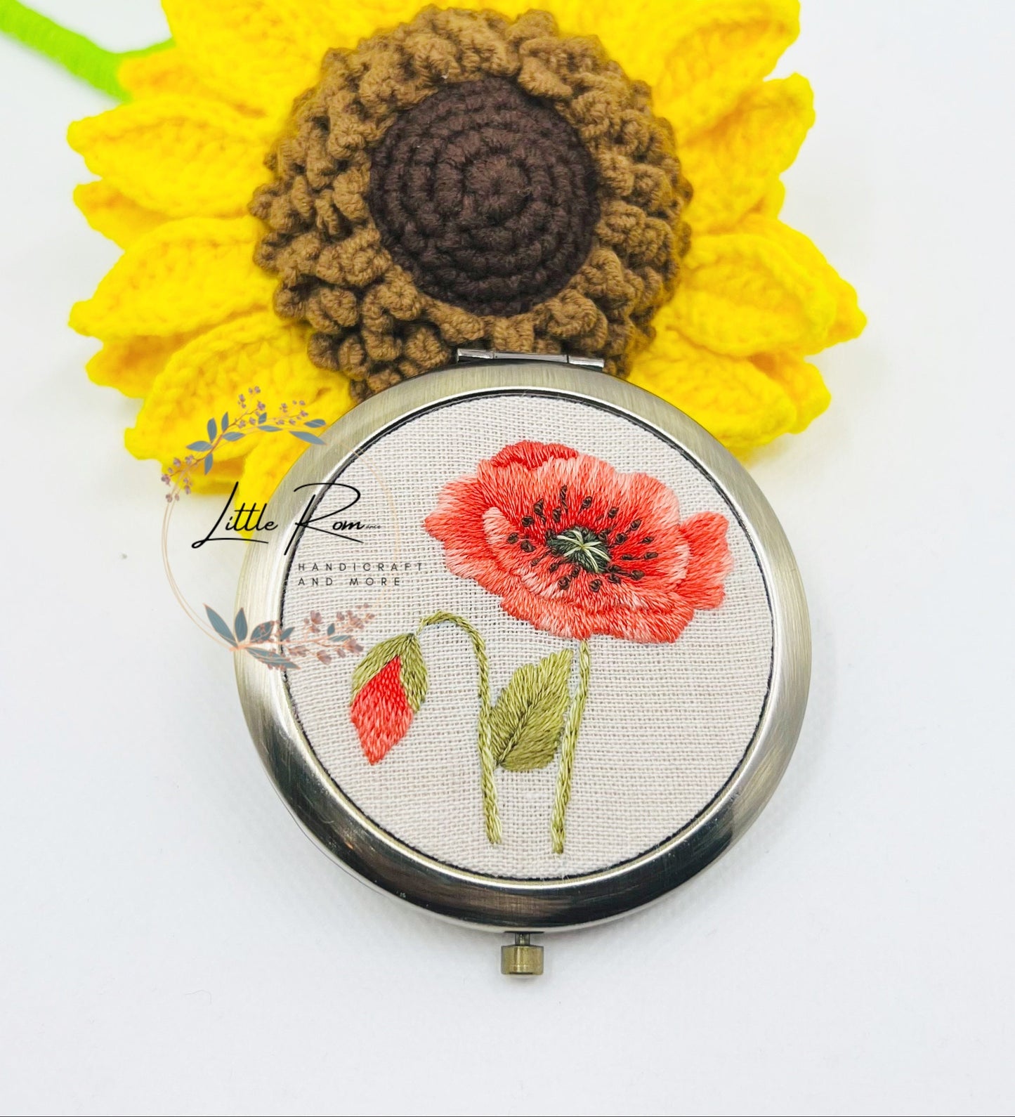 Cute Vintage Embroidered Pocket/Make-up Mirrors | Lucie, Mimosa, Cecie